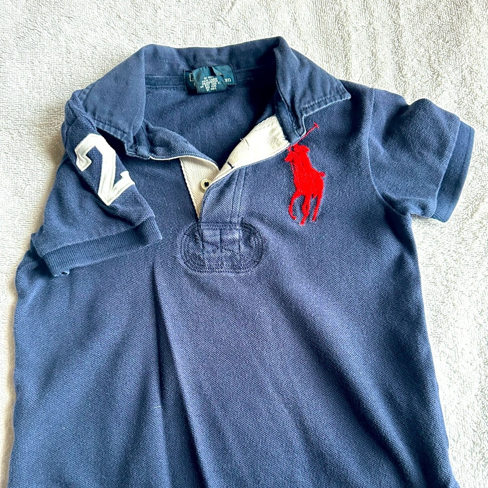 Ralph Lauren Polo 3T Toddler Boys Short Sleeve Shirt - Navy Blue